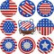 8-Piece Independence Day Diamond Painting Coasters with Holder – DIY American Flag Wooden Coaster Kit for Adults